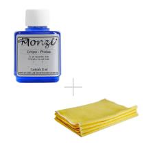 Kit Limpa Prata 925 Monzi Original Azul + Flanela Limpa Joia