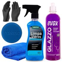 Kit Limpa Remove macha Acida e Restaura Vidros Evox Vintex