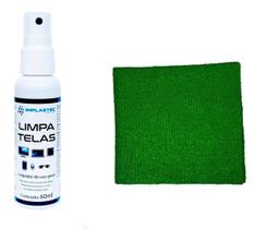 Kit Limpa Telas Clean 60Ml Com Pano Microfibra Cor:Verde