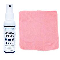 Kit Limpa Telas Clean 60Ml Com Pano Microfibra Rosa - Implastec