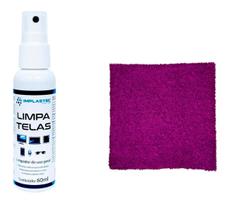 Kit Limpa Telas Clean 60Ml Com Pano Microfibra Roxo Kit Limpa Telas Clean 60Ml Com Pano Microfibra Roxo