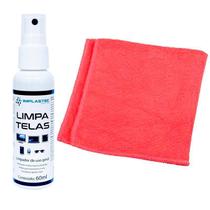 Kit Limpa Telas Clean 60Ml Com Pano Microfibra Vermelho - Implastec