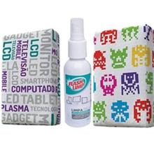 Kit limpa telas flashlimp 2 esponjas microfibra + 1 limpa telas