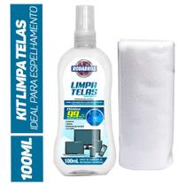 Kit Limpa Telas Rodabrill 100ml Pano Microfibra Sem Manchas - Celular, Tv, Tablet