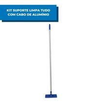 Kit Limpa Tudo Suporte Fibra Abrasiva e Cabo Alumínio 1.40 M Limpeza Pesada Azulejo Paredes - Bralímpia