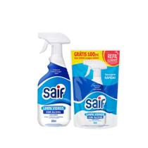 Kit Limpa Vidro Spray + Refil 500ml Saif Kit Limpa Vidro Spray + Refil 500ml Saif