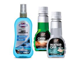 Kit Limpa Vidros Brisas Detergente Desengordura Water + Cristalizador + Anti Embaçante RODABRILL