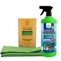KIT LIMPA VIDROS COM PROTETOR SPRAY 1L + Pano Mágico Limpa Vidros KIT LIMPA VIDROS COM PROTETOR SPRAY 1L + Pano Mágico Limpa Vidros