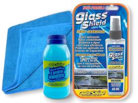 Kit Limpa Vidros + Cristalizador Glass Shield + Flanela