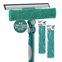 KIT LIMPA VIDROS FLASH LIMP EXTENSIVEL 360 CABO 164cm LIMPEZA SACADA VIDRO JANELA + 2 REFIS EXTRA KIT LIMPA VIDROS FLASH LIMP EXTENSIVEL 360 CABO 164cm LIMPEZA SACADA VIDRO JANELA + 2 REFIS EXTRA