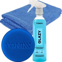 Kit Limpa Vidros Glazy Com Pano E Aplicador Vonixx Kit Limpa Vidros Glazy Com Pano E Aplicador Vonixx
