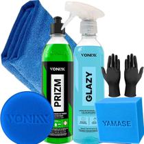 Kit Limpa Vidros Redutor de Riscos Limpeza e Proteção Glazy Removedor de Chuva Acida Prizm Vonixx