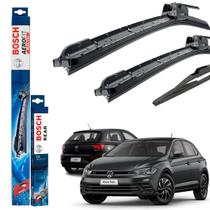 Kit Limpador De Parabrisa Dianteiro e Traseiro Polo 2017 2018 2019 2020 2021 2022 Original Bosch