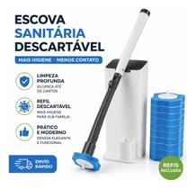Kit Limpador de Vaso Sanitário Escova Sanitária Descartável com Refil Limpeza Profunda Kit Limpador de Vaso Sanitário Escova Sanitária Descartável com Refil Limpeza Profunda