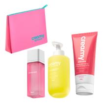Kit Limpador Glicerinado Calming Body Fragrância Cosmic Love Deo Colônia Creamy 75ml + Necessaire