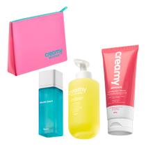 Kit Limpador Glicerinado Calming Body Fragrância Cosmic Love Deo Colônia Creamy 75ml + Necessaire