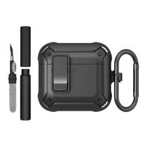 Kit Limpador para Fones e Capa Protetora Nerdcase Compatível com AirPods 4, Silicone Resistente, Preto