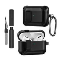 Kit Limpador para Fones e Capa Protetora Nerdcase Compatível com AirPods Pro 3, Resistente Preta