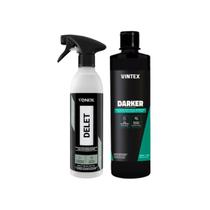 Kit Limpador Pneus e Borrachas Delet Vonixx 500ML e Preteador Pneus e borrachas Dark Vintex 500ML