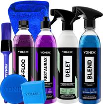 Kit Limpar Carro Moto Caminhão Lava Autos V-Floc Renovador Restaurax Limpador Delet Blend Cera Liquida Spray Kit Limpar Carro Moto Caminhão Lava Autos V-Floc Renovador Restaurax Limpador Delet Blend Cera Liquida Spray