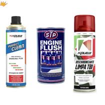 Kit Limpeza - 1x Perfect Clean Flex 500ml + 1x Stp Engine Flush 500ml + 1x Limpa TBI - Koube / STP
