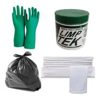 Kit Limpeza - 3 Limptek + Saco De Lixo + Luva + Pano De Chão