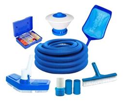Kit Limpeza Acessorios Para Piscina Fibra Vinil Alvenaria