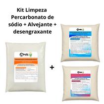Kit Limpeza Alvejante 1kg Percarbonato de Sódio 1kg Desengraxante Desengordurante 1kg