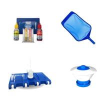 Kit limpeza aspirador 8 rodas e tratamento para piscinas vinil, fibra, alvenaria Kit limpeza aspirador 8 rodas e tratamento para piscinas vinil, fibra, alvenaria
