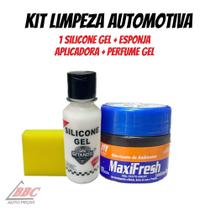 Kit limpeza automotiva - 1 silicone gel - 1 esponja aplicadora - perfume gel 60g Kit limpeza automotiva - 1 silicone gel - 1 esponja aplicadora - perfume gel 60g