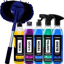 Kit Limpeza Automotiva Brilho Proteção Blend Sintra Tryon V floc V Mol Espanador Retratil Vonixx