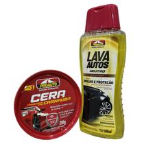 Kit Limpeza Automotiva Cera + Shampoo Automotivo Proauto