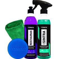 Kit Limpeza Automotiva Limpeza de Painel e Plasticos Revitalizador Renovador Restaurax Intense Pano Aplicador Vonixx Kit Limpeza Automotiva Limpeza de Painel e Plasticos Revitalizador Renovador Restaurax Intense Pano Aplicador Vonixx