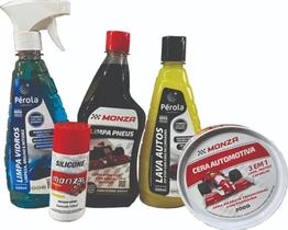 Kit Limpeza Automotiva Shampoo Cera monza Pretinho Limpa Vidro Pérola Kit Limpeza Automotiva Shampoo Cera monza Pretinho Limpa Vidro Pérola