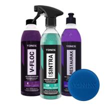 Kit Limpeza Automotiva Vonixx V-floc Sintra Restaurax Aplicador Kit Limpeza Automotiva Vonixx V-floc Sintra Restaurax Aplicador