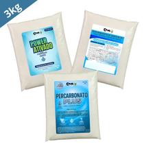 Kit Limpeza Avançada Percarbonato 3kg Tira Manchas e Branqueador