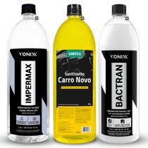 Kit Limpeza Bactericida Vsc Bactran 1,5L Impermax Impermeabilizante 1,5L Sanitizante 1,5L Vonixx