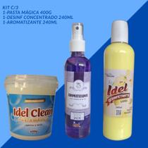 Kit Limpeza Banheiro 3Un Pasta Magica Aromatizante Desinfetante Concentrado KIT:KIT DE/LUXO AR/JADE