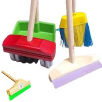 Kit Limpeza Brincando infantil 4 peças Vassouras Pá Rôdo