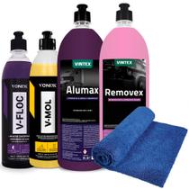 Kit Limpeza Carro Vonixx Vfloc Vmol Alumax Removex Vintex Lavagem Automotiva Lava Autos
