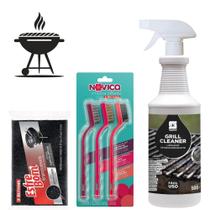 Kit Limpeza Churrasqueira Escova Grelha Desengordurante