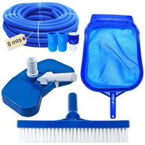 Kit limpeza com mangueira ecológica de 8 metros p/ piscinas