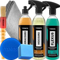 Kit Limpeza Completa Restaura Plástico Painel Couro Vonixx
