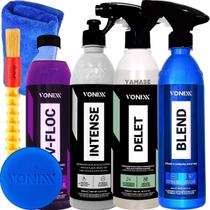 Kit Limpeza Completa Shampoo V-Floc Revitalizador Intense Limpador Delet Cera Blend Liquida Vonixx