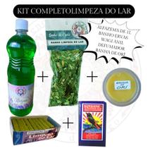 Kit Limpeza Completo com Alfazema 1L Anil em Pó Africano Original Banho de Ervas Banha de Orí