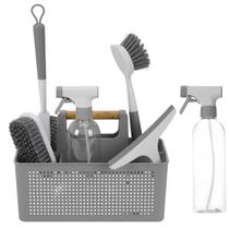 Kit Limpeza Cozinha Organizador Escovas Borrifador Spray Completo Caixa 7 Peças Kit Limpeza Cozinha Organizador Escovas Borrifador Spray Completo Caixa 7 Peças