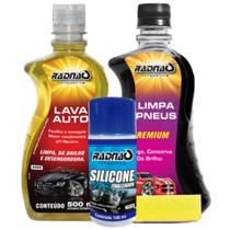 Kit Limpeza De Carros Motos Silicone shampoo pretinho brinde Kit Limpeza De Carros Motos Silicone shampoo pretinho brinde