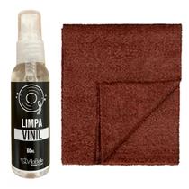Kit Limpeza de Discos Vinis com Pano Marrom Kit Limpeza de Discos Vinis com Pano Marrom