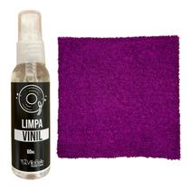 Kit Limpeza de Discos Vinis com Pano Roxo