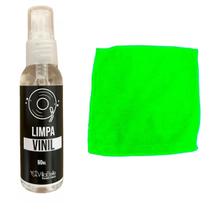 Kit Limpeza de Discos Vinis com Pano Verde Claro